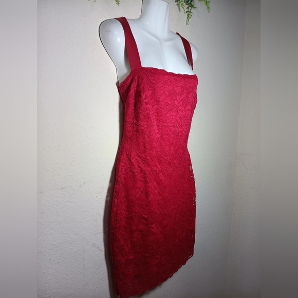 Guess Vibrant Red Lace Dress - Picture 3 of 10
